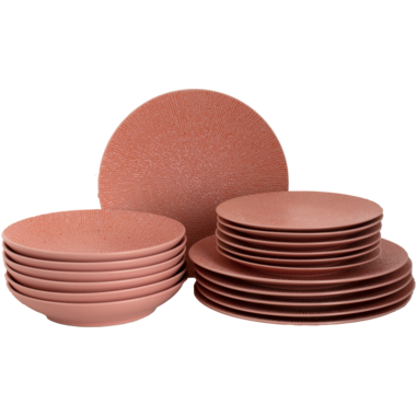 Palmer Bordenset Cubical Stoneware 6-persoons 18-delig Roze 